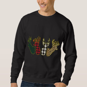 Red And Black leopard Green Christmas Buffalo Plai Sweatshirt