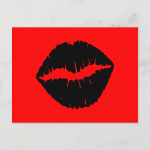 Red and Black Lips Postcard
