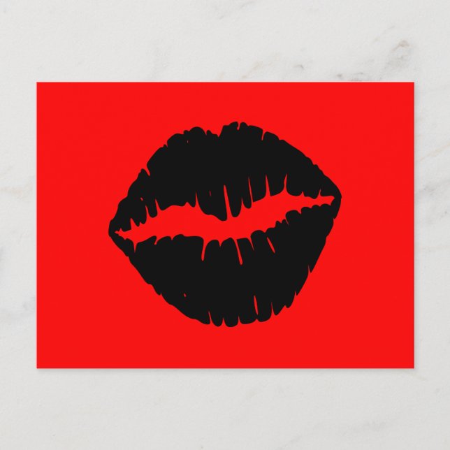 Red and Black Lips Postcard (Front)