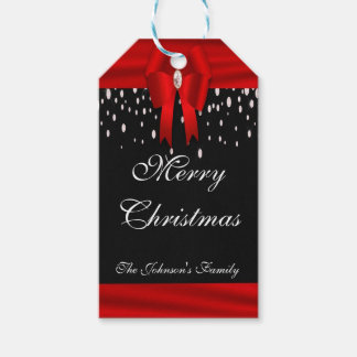 Red and Black Merry Christmas Gift Tags