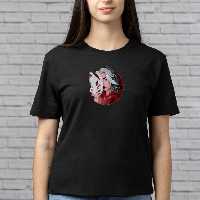 Red and Black Mujina Illustration T-Shirt (Creator Uploaded)