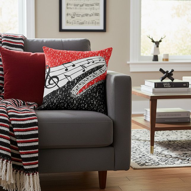 Red and black music theme cushion (Creator Uploaded)