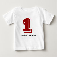 Red and Black Name and Age T-shirt