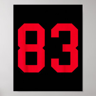 Red And Black Number 83 Jersey Player Uniform #83 Poster