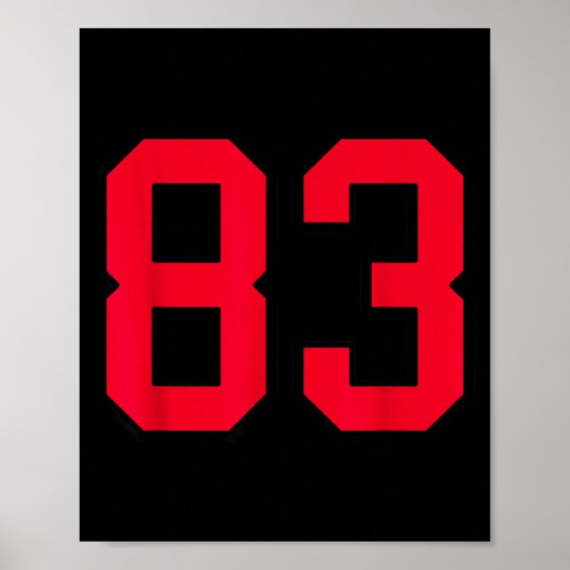 Red And Black Number 83 Jersey Player Uniform #83  Poster (Front)