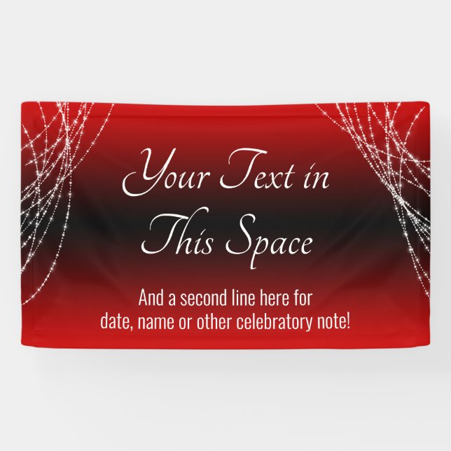 Red and Black Ombre Lights Add Your Custom Text Banner (Horizontal)