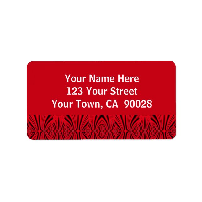 red and black pattern label (Front)