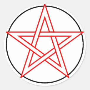 Red and Black Pentacle Classic Round Sticker
