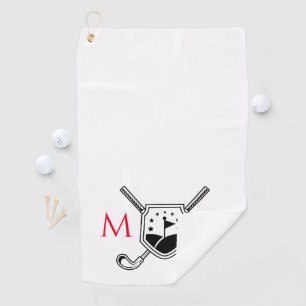 Red and Black Personalised Monogram Golf Towel