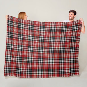 Red and Black Plaid Buffalo Check Pattern  Fleece Blanket