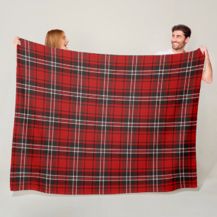 Red and Black Plaid Buffalo Check Pattern  Fleece Blanket