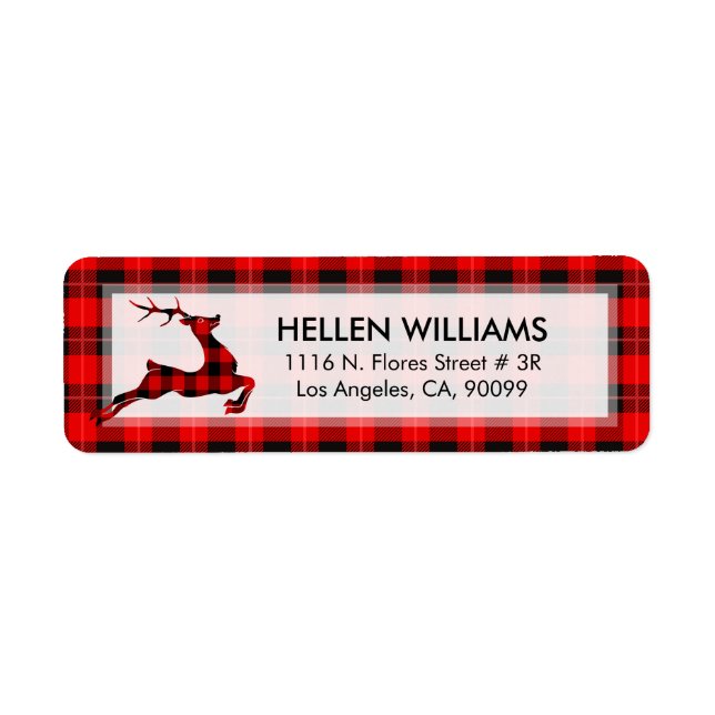 Red and black plaid Christmas deer (Front)