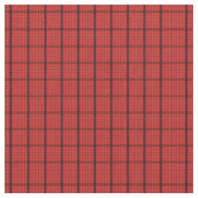 Red and Black Plaid Fabric (Close Up)
