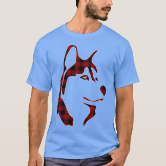 Red And Black Plaid Husky Matching Family Pajama  T-Shirt