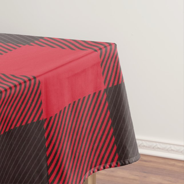 Red And Black Plaid Tablecloth (In Situ)