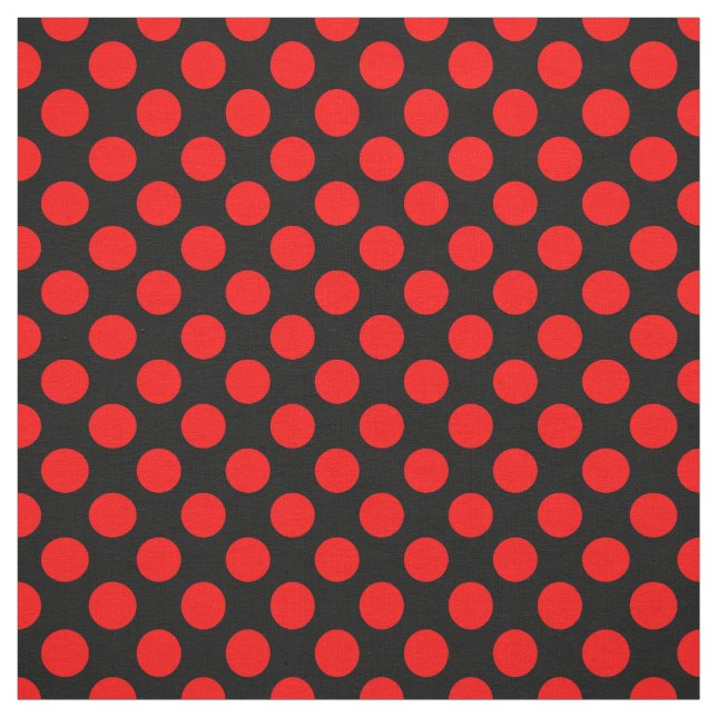 Red and Black Polka Dot Fabric (Swatch)
