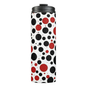 Red and Black Polka Dot Pattern Leggings Thermal Tumbler