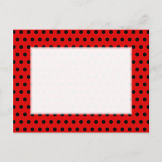 Red and Black Polka Dot Pattern. Spotty. Postcard