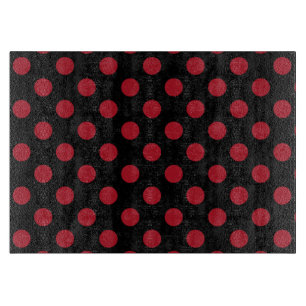 Red and black polka dots cutting board