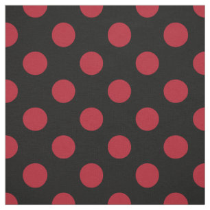 Red and black polka dots fabric