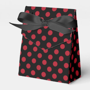 Red and black polka dots favour box