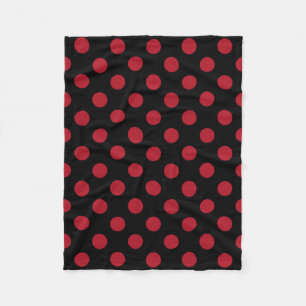 Red and black polka dots fleece blanket