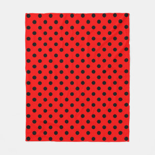 Red and Black Polka Dots Fleece Blanket