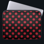 Red and black polka dots laptop sleeve<br><div class="desc">Red and black polka dots</div>