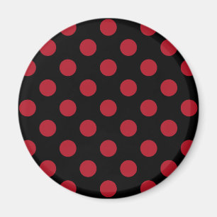 Red and black polka dots magnet