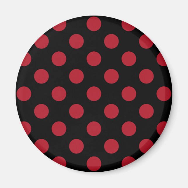 Red and black polka dots magnet (Front)