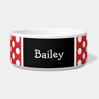 Red and Black Polka Dots Monogram