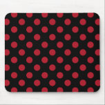 Red and black polka dots mouse pad<br><div class="desc">Red and black polka dots</div>