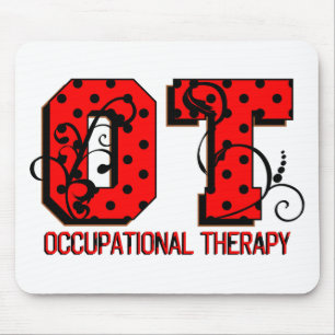 Red and Black Polka Dots Mouse Pad