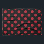 Red and black polka dots tea towel<br><div class="desc">Red and black polka dots</div>