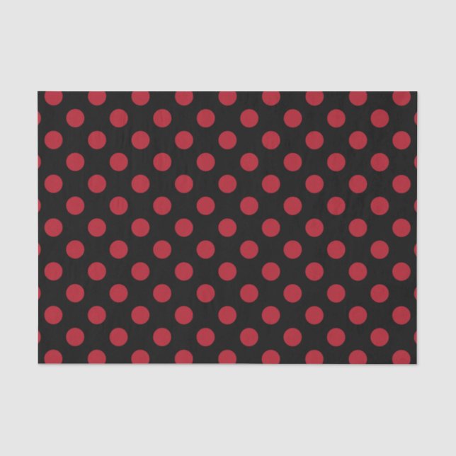 Red and black polka dots tissue paper (Front)