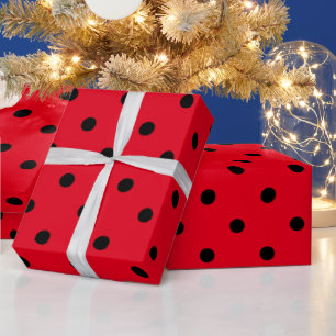 Red and Black Polka Dots Wrapping Paper