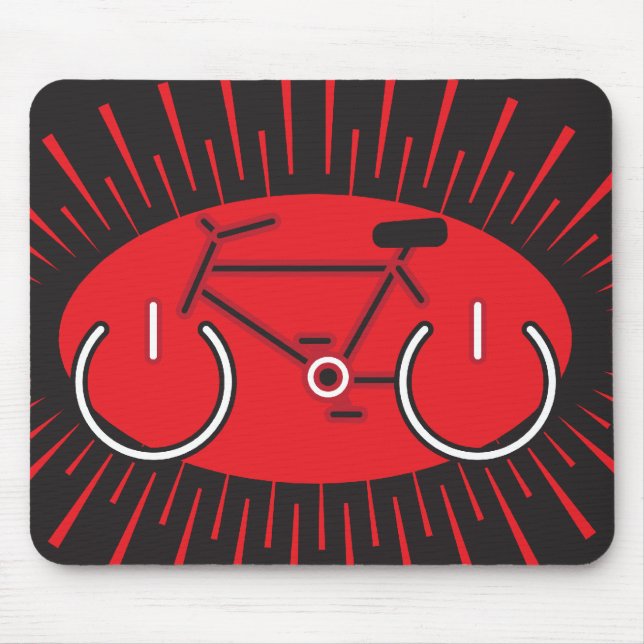 Red and Black Power Bike Mouse Pad (Front)