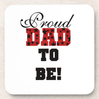 Red and Black Proud Dad to Be Gifts Coaster