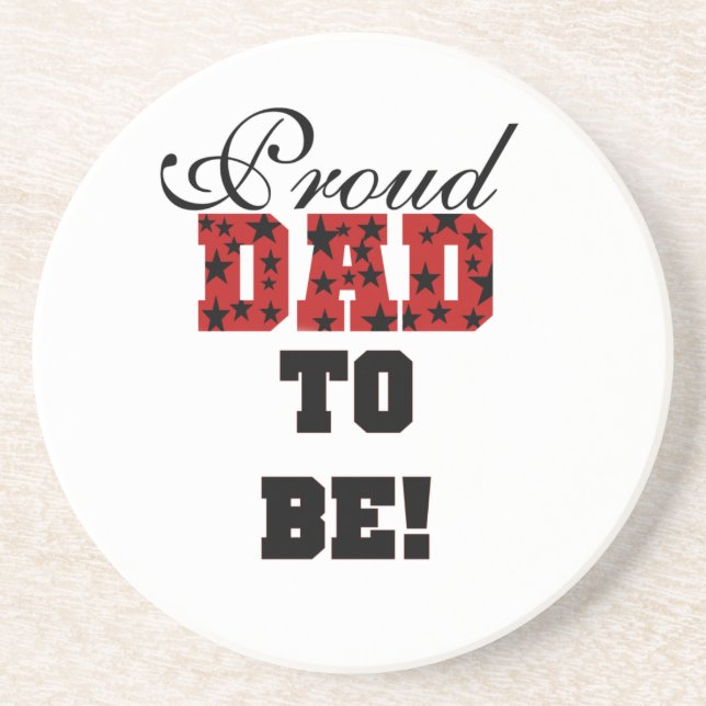 Red and Black Proud Dad to Be Gifts Coaster (Front)