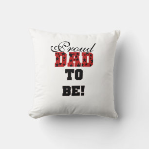 Red and Black Proud Dad to Be Gifts Cushion
