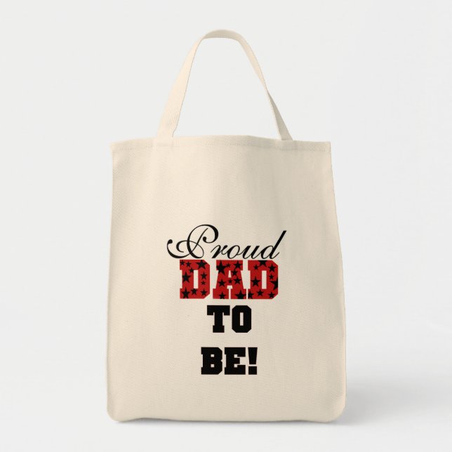 Red and Black Proud Dad to Be tshirts and Gifts Tote Bag (Front)