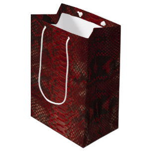 Red and Black Python Print Medium Gift Bag