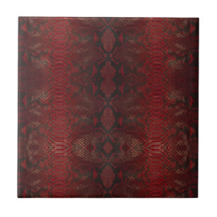 Red and Black Python Print Tile