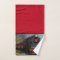 Red and Black Railroad Train Bath Towel Set