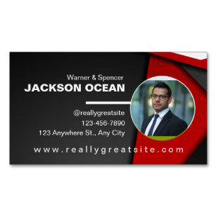 Red and Black Real-estate Magnetic Business Card