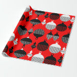 Red And Black Retro Christmas Decorative Ball Wrapping Paper<br><div class="desc">Red And Black Retro Christmas Decorative Ball. ©Copyright HGIFY | HGI Stores Only. All Rights Reserved. Collectors Edition.</div>