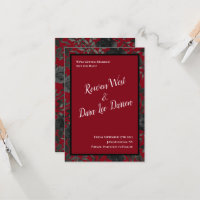 Red and Black Rose Gothic Wedding Save the Date
