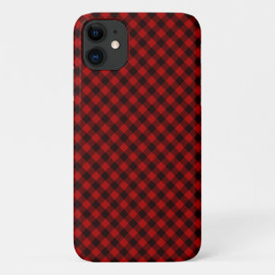 Red and Black Rustic Buffalo Plaid iPhone Case