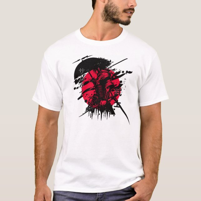 red and black samurai T-Shirt (Front)