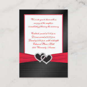 Red and Black Satin Pleats Reception Card